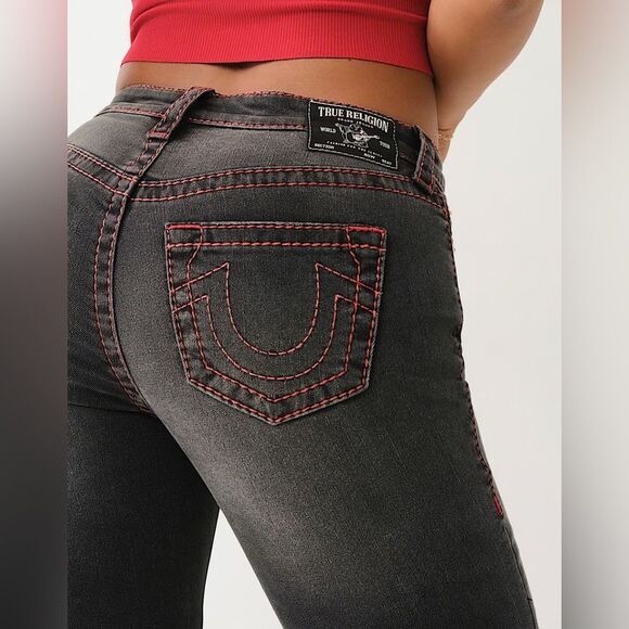 True Religion Denim - True Religion Becca Mid Rise Boot Cut Jeans Black Size 27 NWT